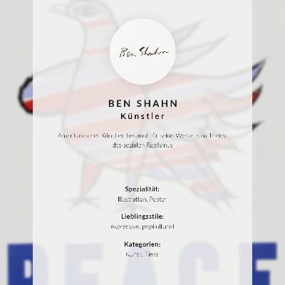 Kunstdruck leinwand McCarthy Peace (1968) mit Vogel von Ben Shahn
