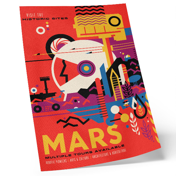 Wandposter Raumfahrt zum Planeten Mars