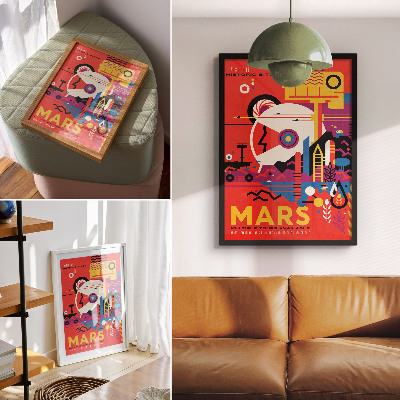Wandposter Raumfahrt zum Planeten Mars