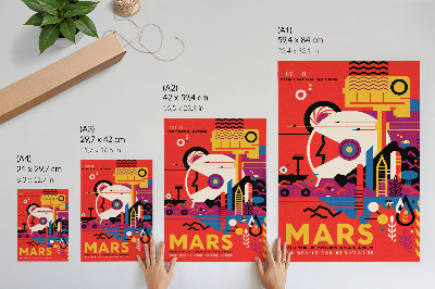 Wandposter Raumfahrt zum Planeten Mars