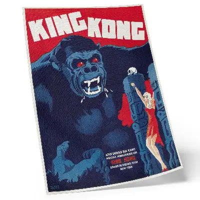 Wandposter dänisches Filmplakat für King Kong aus dem Jahr 1933