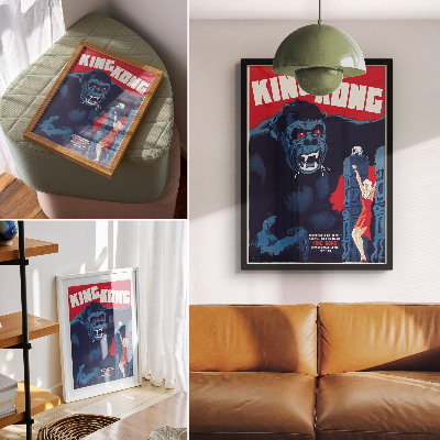 Wandposter Dänisches Filmplakat für King Kong (1933)