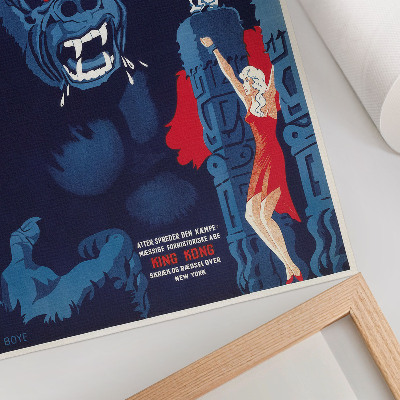 Wandposter Dänisches Filmplakat für King Kong (1933)