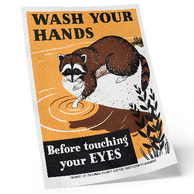 Wandposter Waschen Sie Ihre Hände, bevor Sie Ihre Augen berühren (1941–1945), Illustration