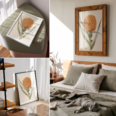Wandposter Bromelia ananas Linn (ca. 1700 - ca. 1749) von einem anonymen Künstler