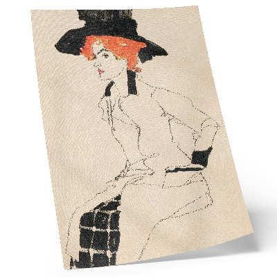 Wandposter Porträt einer Frau (1910) von Egon Schiele – eine weibliche Strichzeichnung aus der Sammlung des Metropolitan Museum of Art.