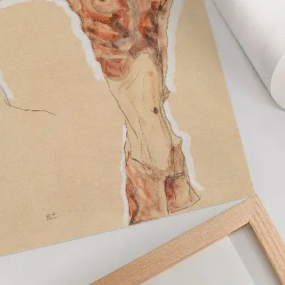 Nackter Mann: Selbstporträt (1911) von Egon Schiele Poster des Gemäldes aus der Sammlung des Metropolitan Museum of Art