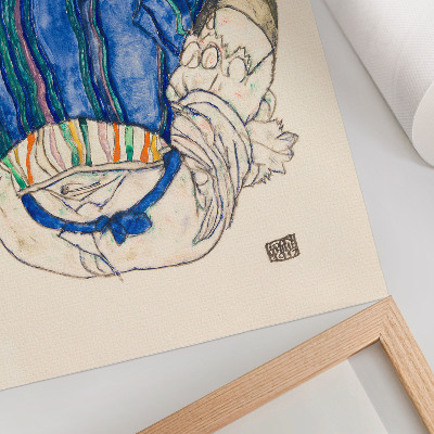 Kunstdruck leinwand Sitzende Frau, Rückansicht (1917) von Egon Schiele – eine weibliche Strichzeichnung aus der Sammlung des Metropolitan Museum of Art