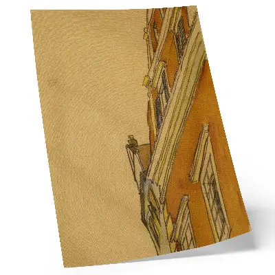 Wandposter Vorderansicht des Gebäudes (Haus in Krumau) von Egon Schiele (1910)