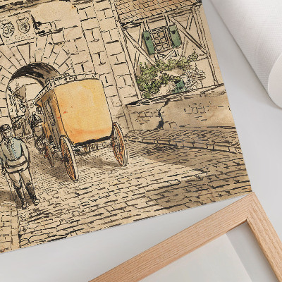 Poster Stadttor mit Kutsche (Studentenarbeit) von Egon Schiele