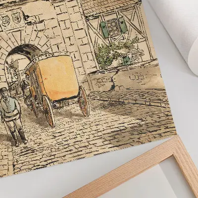 Poster Stadttor mit Kutsche von Egon Schiele