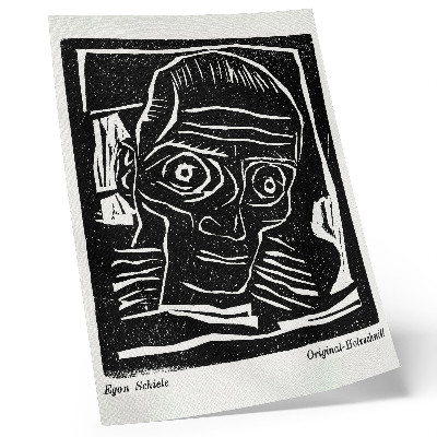 Kunstdruck leinwand „Die Aktion“, Jahrgang 6, Nr. 39/40 (1916), abstrakte Illustration eines Kopfes von Egon Schiele