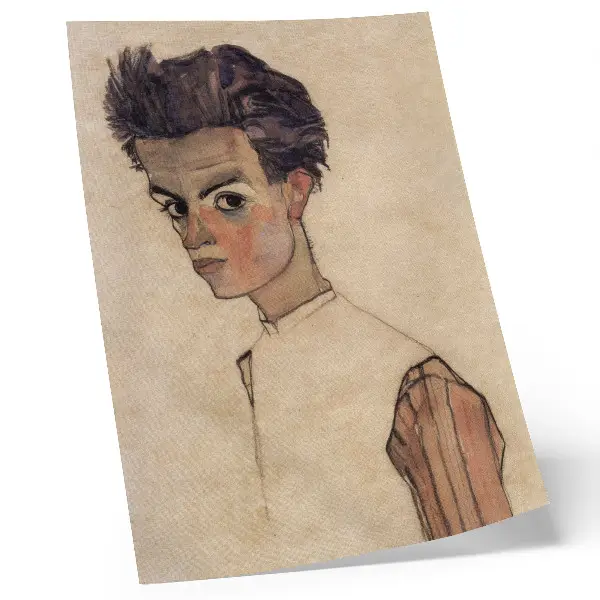 Wandposter Selbstporträt von Egon Schiele aus dem Jahr 1910