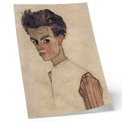 Wandposter Selbstporträt von Egon Schiele aus dem Jahr 1910