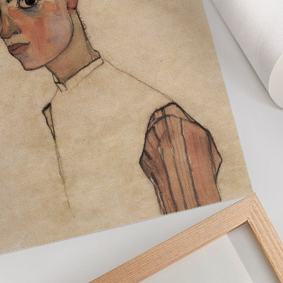 Wandposter Selbstporträt von Egon Schiele (1910)