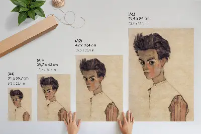 Wandposter Selbstporträt von Egon Schiele aus dem Jahr 1910
