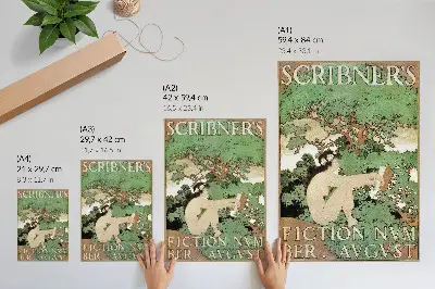 Wandposter Die nackte Frau, eine Ausgabe von Scribner's Fiction aus dem Jahr 1897 von Maxfield Parrish