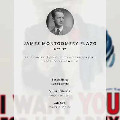 Poster Steckbrief für amerikanische Soldaten als ästhetische Lithografie von James Montgomery Flagg