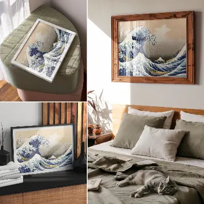 Die große Welle vor Kanagawa von Hokusai Kunstdruck als Poster des japanischen Ukiyo-e-Holzschnitts