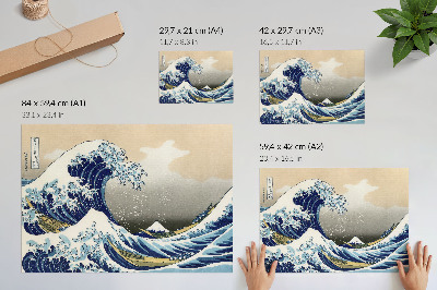 Poster kunstdruck Die große Welle vor Kanagawa (1760–1849) von Hokusai – Japanischer Ukiyo-e-Holzschnitt