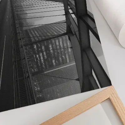 Kunstdruck Poster City Bridge mit majestätischen Gebäuden in schlichter Eleganz