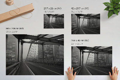 Kunstdruck poster City Bridge – majestätische Gebäude, schlichte Eleganz