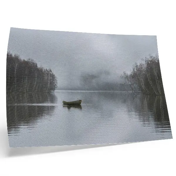 Kunstdruck Himmel und Wasser sowie Nebel und Bäume für Frieden und Stille