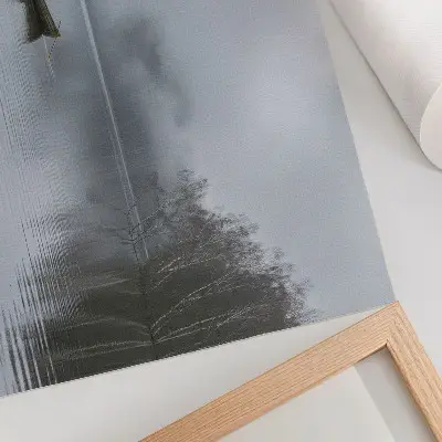 Kunstdruck Himmel und Wasser sowie Nebel und Bäume für Frieden und Stille