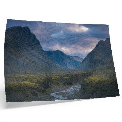 Poster Berge in den Wolken, blauer Frieden, Natur