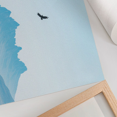 Kunstdruck poster Minimalistische Bergvogellandschaft