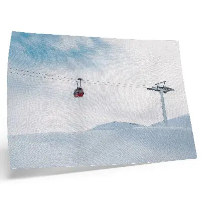 Kunstdruck Poster mit Bergen, Seilbahn, Himmel und dynamischem Farbkontrast