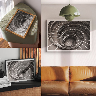 Kunstdruck poster Elegante Architektur von Wendeltreppen