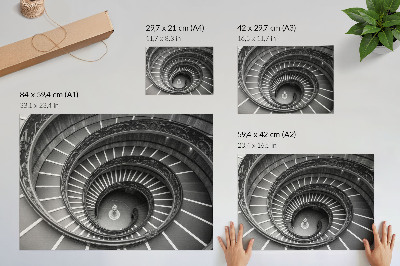 Kunstdruck poster Elegante Architektur von Wendeltreppen