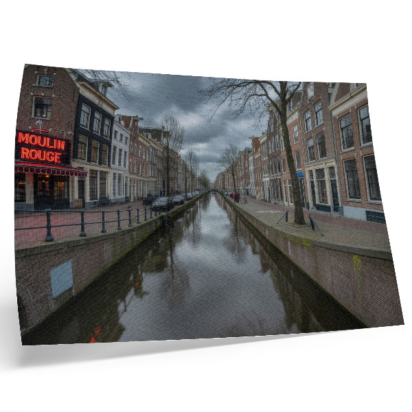 Poster kunstdruck Kanal, sanfte Architektur, stimmungsvoller Himmel