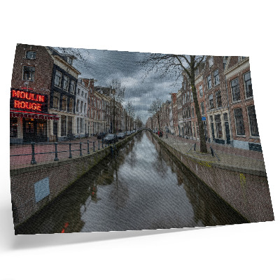 Poster kunstdruck Kanal, sanfte Architektur, stimmungsvoller Himmel