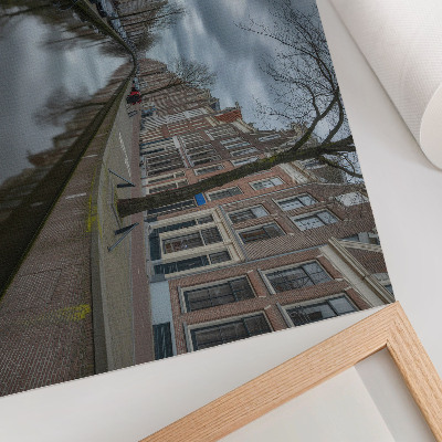 Poster kunstdruck Kanal, sanfte Architektur, stimmungsvoller Himmel