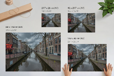 Poster kunstdruck Kanal, sanfte Architektur, stimmungsvoller Himmel