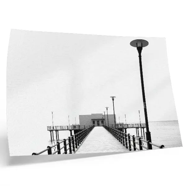 Poster minimalistische Brücke mit geradliniger Architektur