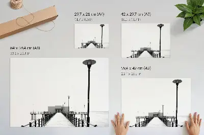 Poster minimalistische Brücke mit geradliniger Architektur