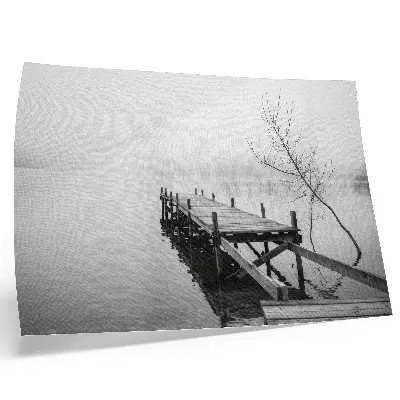 Kunstdruck hölzerner Steg vor einem ruhigen See