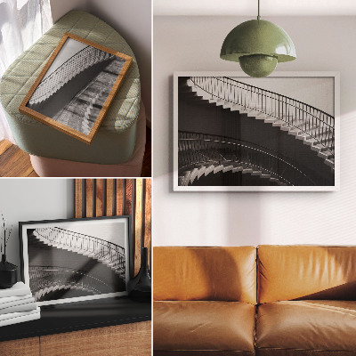 Kunstdruck poster Eleganz in Schwarz und Weiß, moderne Formen