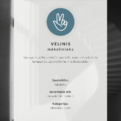 Poster Schwarze Silhouette hinter einem Glasrahmen, grauer Minimalismus