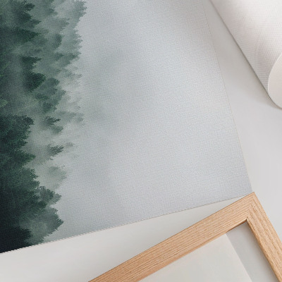 Poster kunstdruck Nebelverhangene Wälder, die Frieden und Geheimnis ausstrahlen.