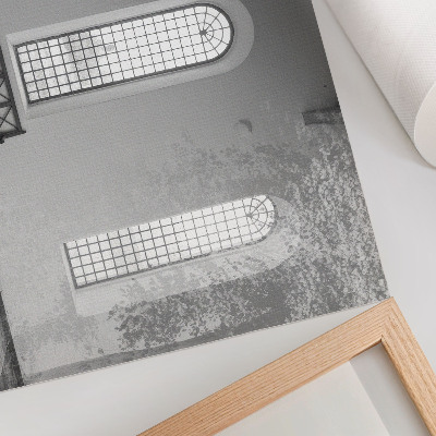 Poster Minimalistisches Interieur mit Fenstern und Pflanzen