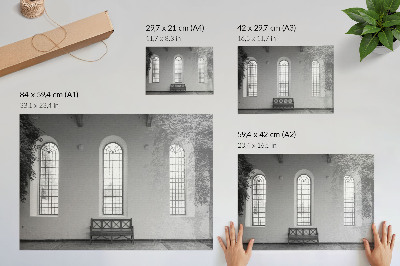 Poster Minimalistisches Interieur mit Fenstern und Pflanzen