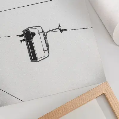 Kunstdruck Poster Minimalismus mit Winterlandschaft für Frieden und Einsamkeit