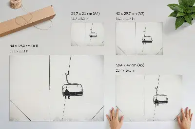 Kunstdruck Poster Minimalismus mit Winterlandschaft für Frieden und Einsamkeit