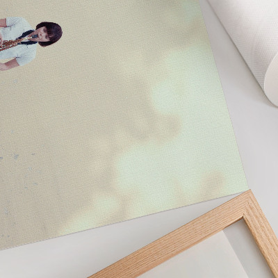 Poster kunstdruck Minimalismus, leuchtende Farben, Ruhe, Musik an der Tür