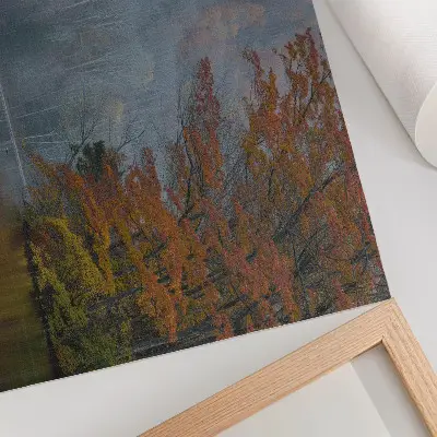 Kunstdruck Poster mit Herbstfarben am See für eine friedliche Atmosphäre und Harmonie