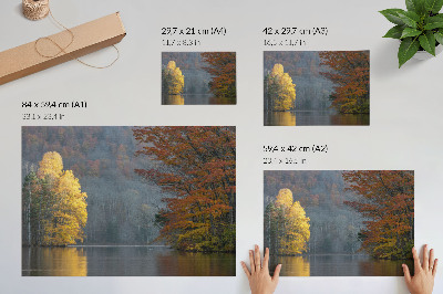 Kunstdruck poster Herbstfarben, See, friedliche Atmosphäre, Harmonie